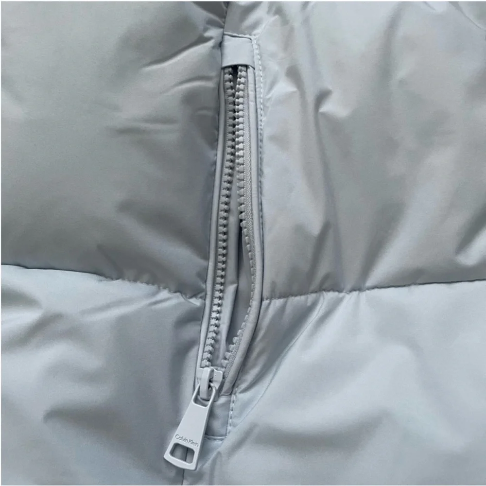 NWT Calvin Klein Long Light Blue Puffer Coat – XL - Picture 6 of 13
